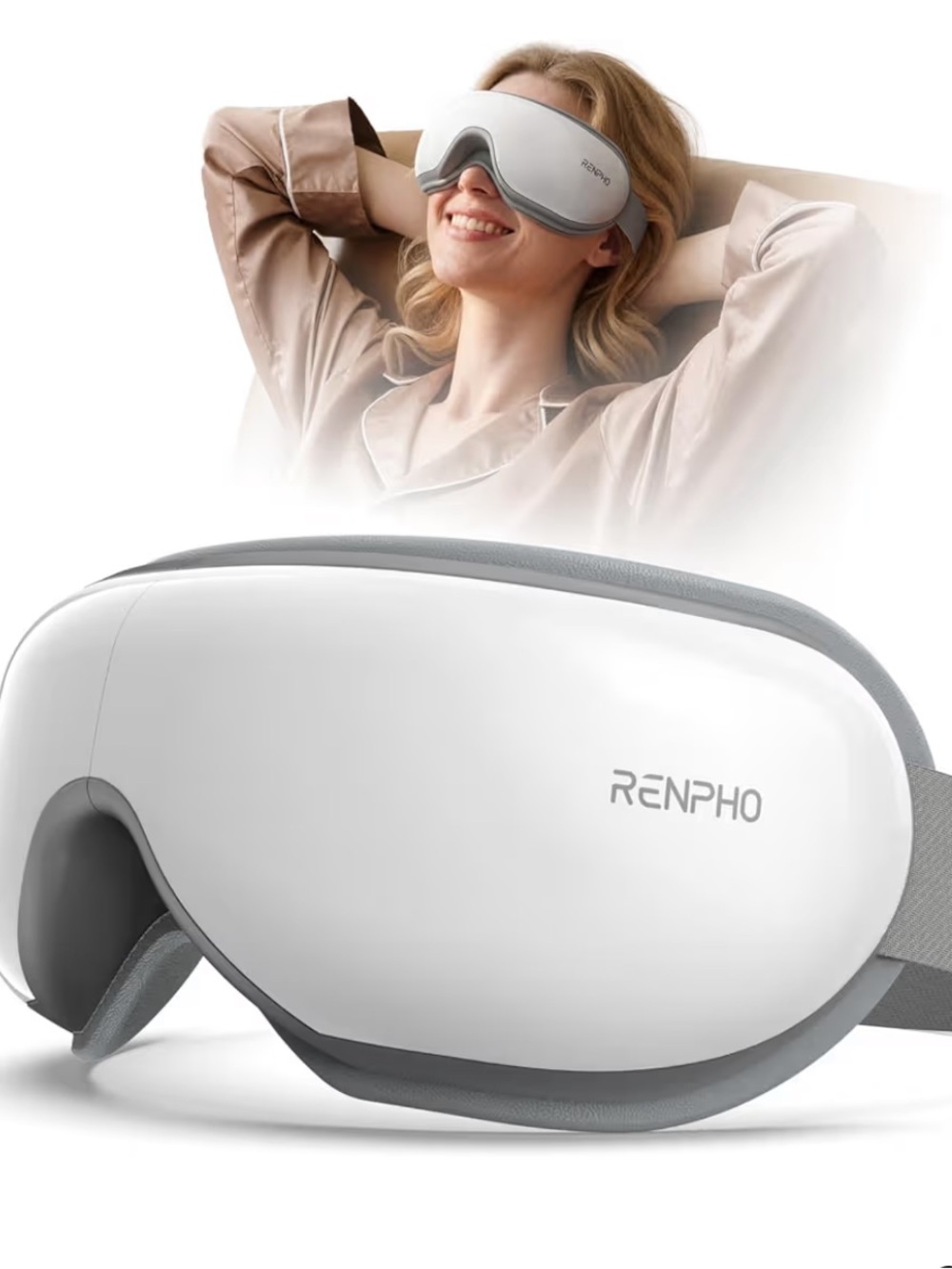RENPHO White Eye Massager with Heat & Vibration Therapy